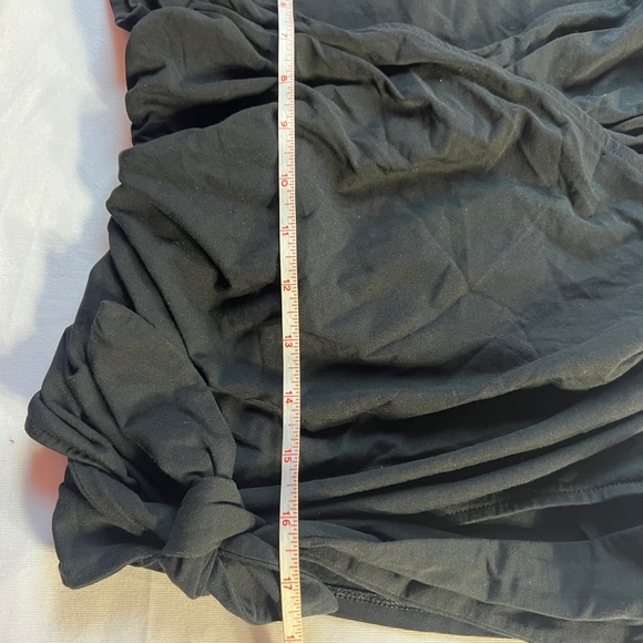 XS Express Women Top Black T-Shirt Drape Cross Wrap Front Back Tie Spring Summer - Picture 4 of 6